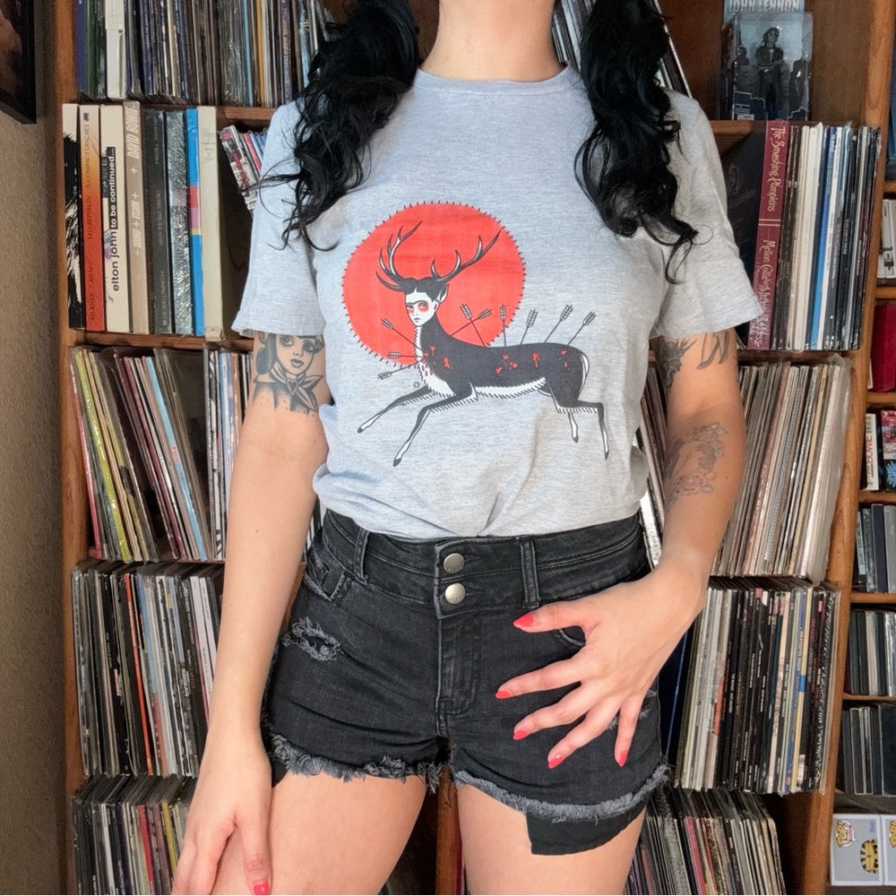 Gray Graphic Frida Tee